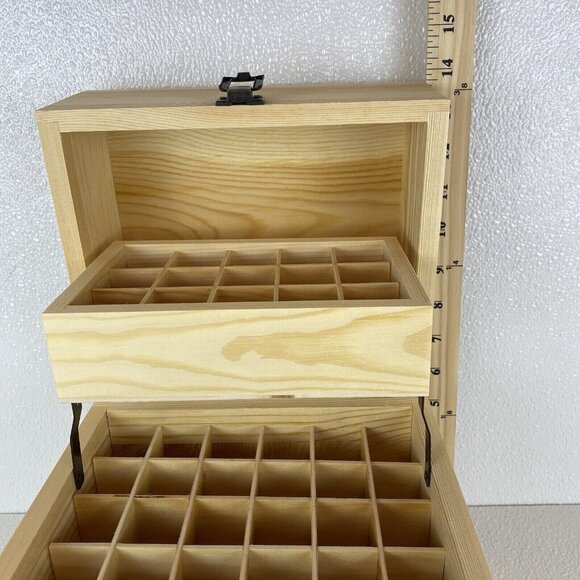 doTERRA Wooden Storage Box Hold 45 Oils & 14 Rollers  10.75 X 8.5 X 7 New w/Box - Picture 5 of 6